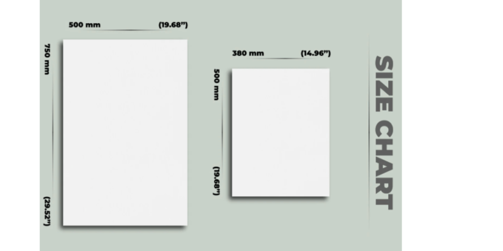 standard size of tissue paper